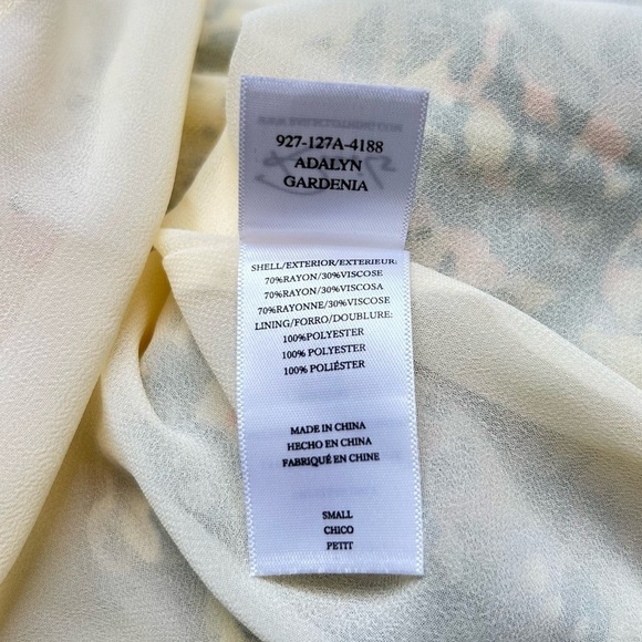 Evereve Rails Adalyn Midi Dress in Gardenia Floral Print Green Yellow Ruffle S - Picture 16 of 16